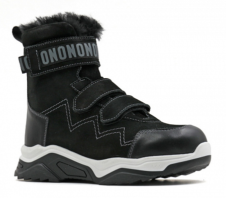 Ботинки ортопедические подростковые зимние Ортомода 43057-Н-201 черные нубук с мехом фото 3