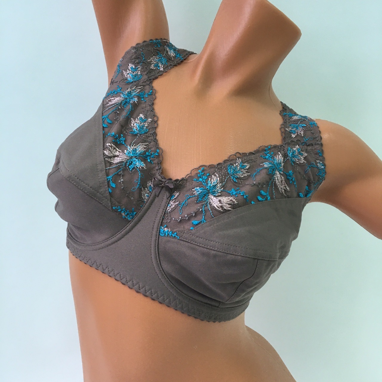 Бюстгальтер после мастэктомии Бирюзовый на перце ЛФ0918-1 В222 фото 3
