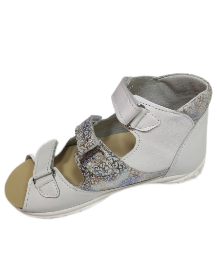 Сандалии ортопедические детские с открытым носом Орфея Б3-197-011-284-1 цвет белый с серебром фото 3