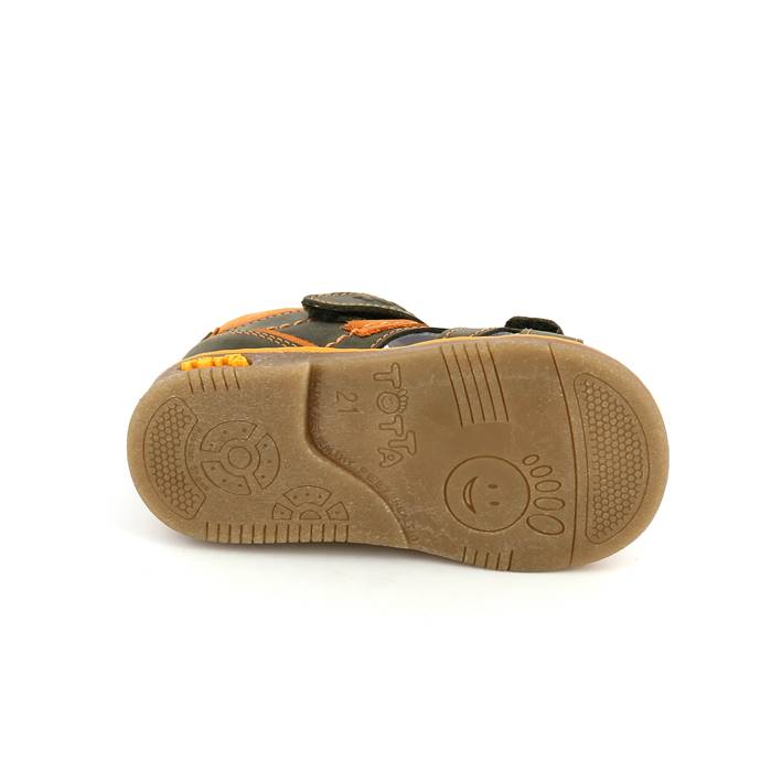 Босоножки  детские открытый нос, цв.хаки/оранжевый 0213/1-КП-114,15 фото 3