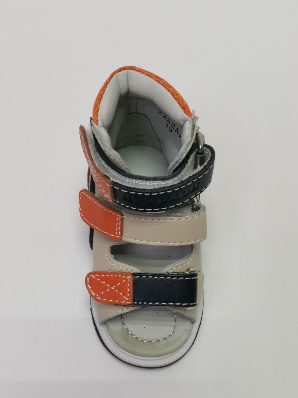 Сандалии антиварусные  молочный/оранжевый/т. синий   2222AV фото 1