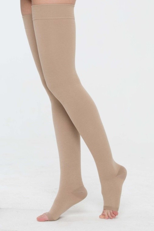 Чулки компрессионные с силиконовой резинкой Центр Компресс, 2 класс компресии, открытый мысок фото 1