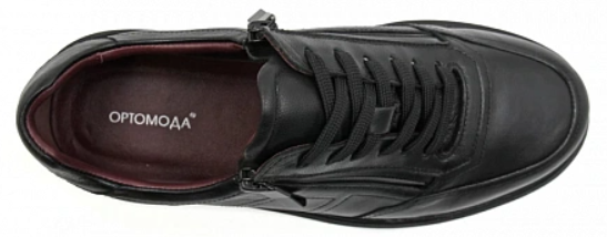 Полуботинки ортопедические мужские кожаные Ортомода KD13-328-07A черные фото 6