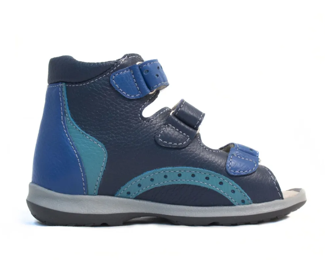 Сандалии с открытым носом Б2-105-219-221-1 джинс/синий  фото 5