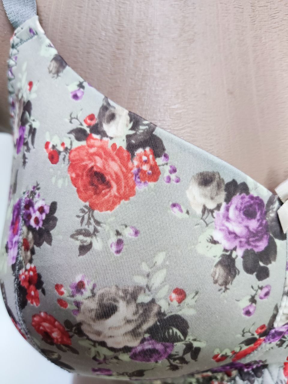 Бюстгальтер после мастэктомии  Цветы на сером ЛФ0907-1 П180 фото 4